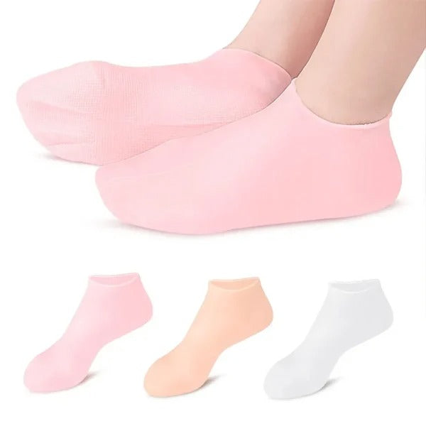 01 Pair - Silicone Foot Care Socks Anti Cracking Moisturizing Gel Socks Cracked Dead Skin Remove Protector - Silicone Socks And Gloves For Moisturizing Hands And Feet - 01 Pair Socks