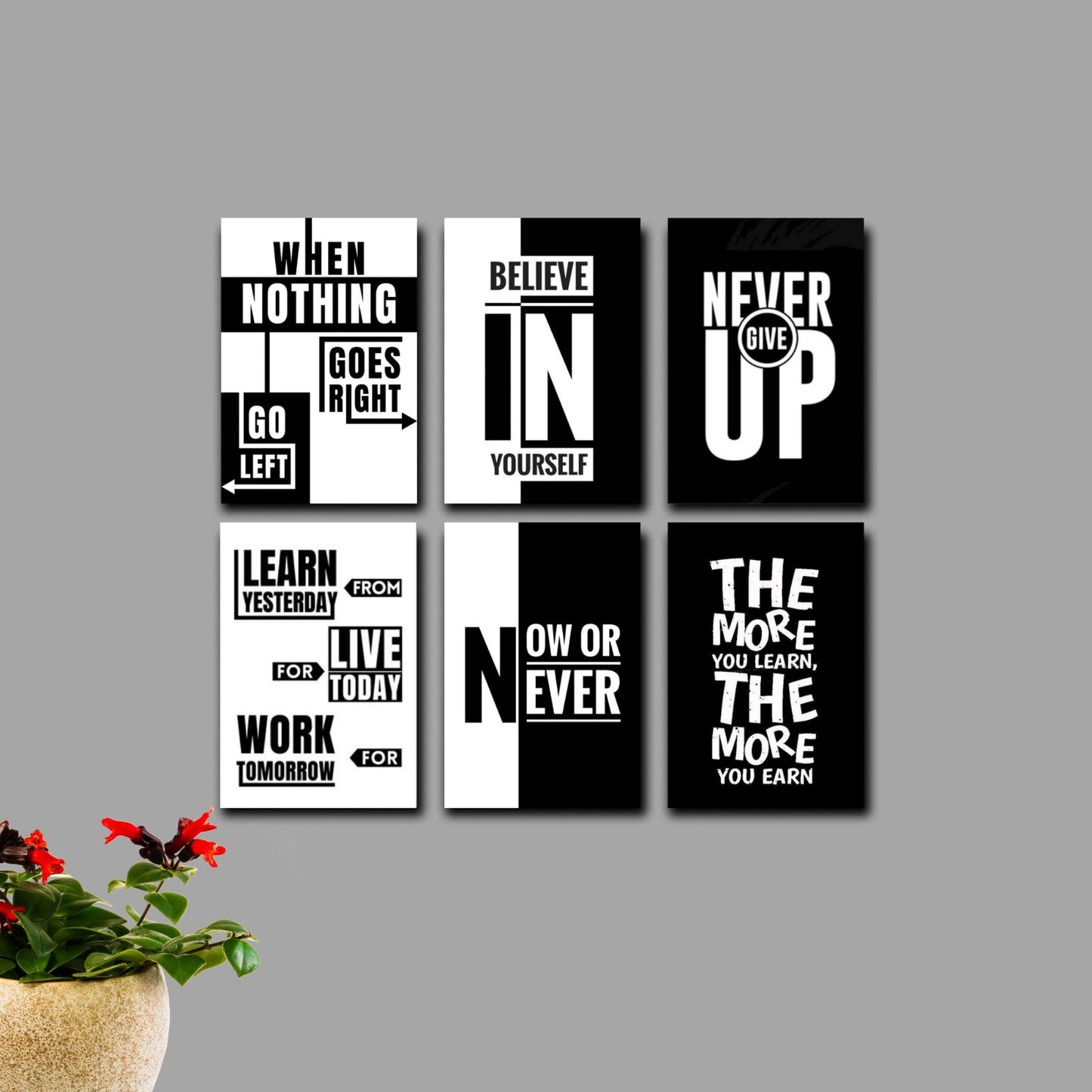 6 PCS Wall Decor Cardboard Photo Tiles with Double-Sided Tape – Easy Stick Picture Frames for Home Decoration size 5x7 Inches