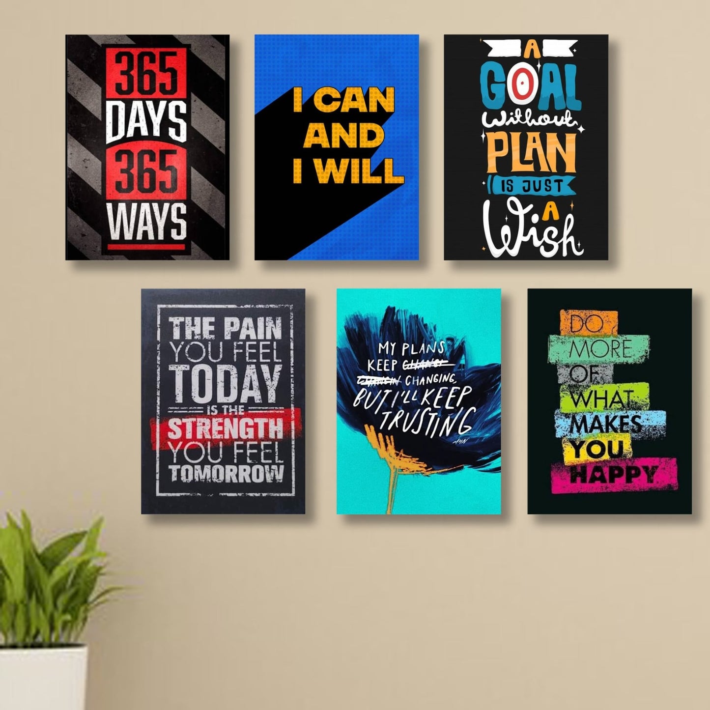 6 Pc Wall Decor Cardboard Phototiles With Double Tape For Back Sticking(5*7size)