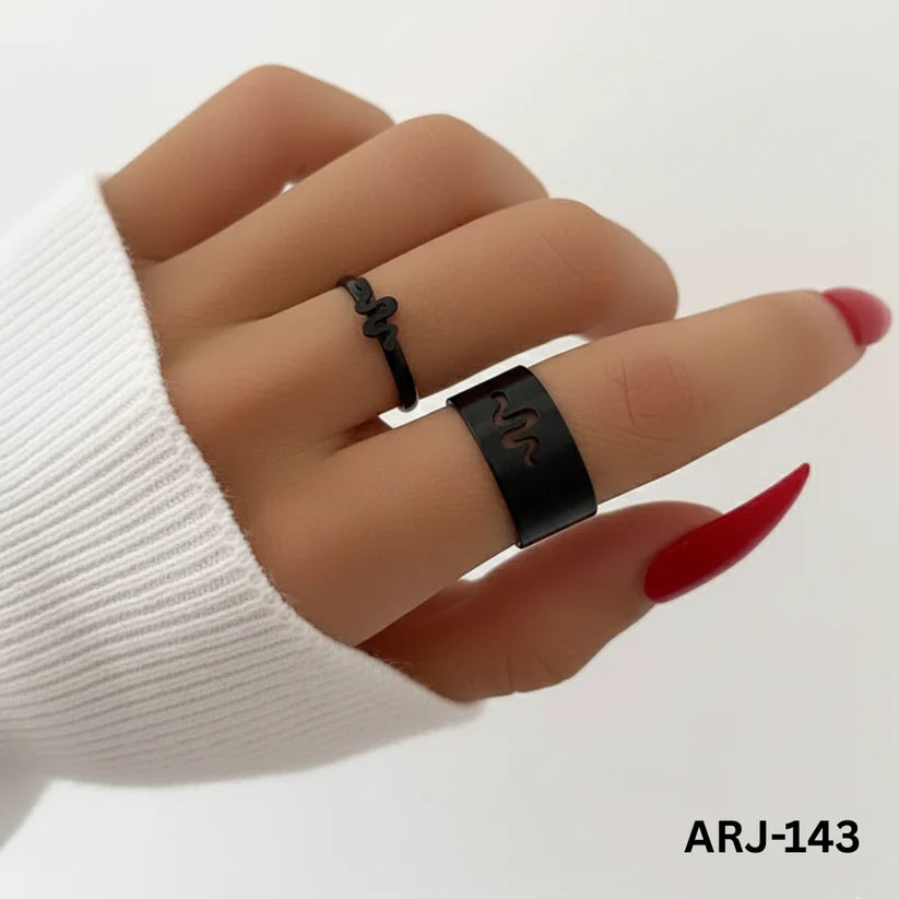 ARJ-143 Snake Shape Adjustable Ring – Stylish Serpent Design Fashion Jewelry (Silver)