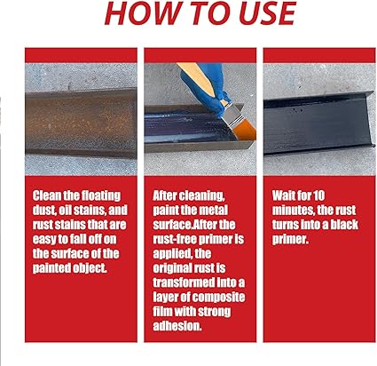 Rust paint Metallic Paint Anti Rust Protection Coating for removing rust from metal (with brush )Steel Box - 300gm - Grey
