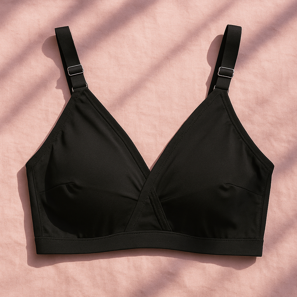 Black SADA Cotton Bra – Soft 3 Hook Support Bra for Women - 32