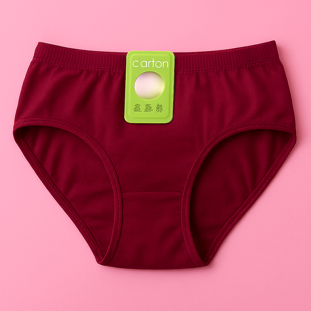 Jersey Plain Panty for Women – Soft, Lightweight & Comfortable Everyday Underwear, Breathable Jersey Fabric in Maroon - Small