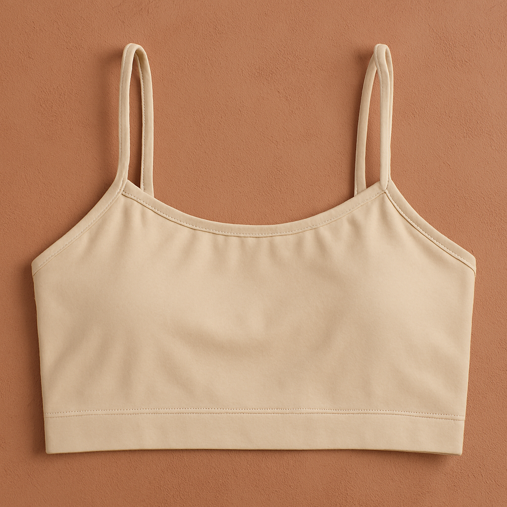 Teenagers’ Malai Non-Padded Bra – Soft, Lightweight & Comfortable Everyday Wear Lingerie, Plain Design in Beige, Sizes 28, 30, 32 - 28