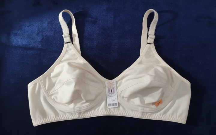 Jersey Soft Fabric Non-Padded Bra for Women – Plain Comfortable & Lightweight Everyday Wear Lingerie in Beige, Available Sizes 32 to 42 - 32