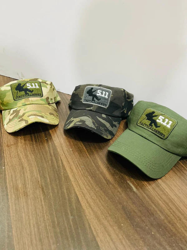 5.11 Tactical Series Camouflage & Military Style Adjustable Caps - Unisex Outdoor Gear - BLACK