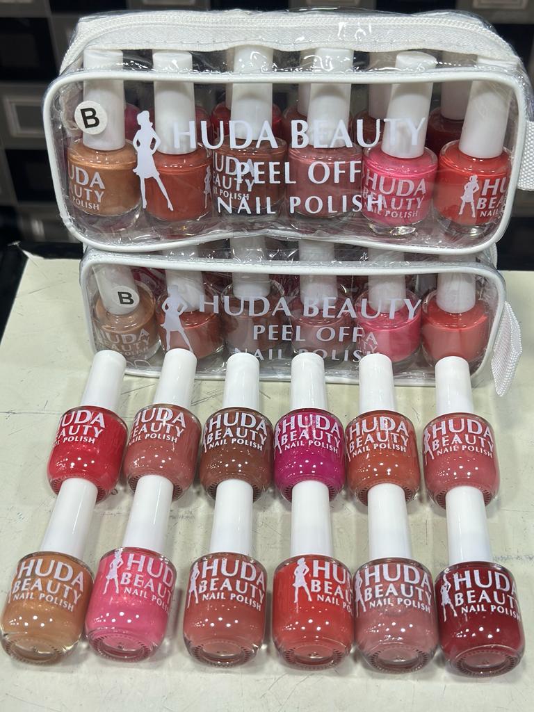 Huda Beauty Peel Off Nail Paint, Pack of 12 - Nude