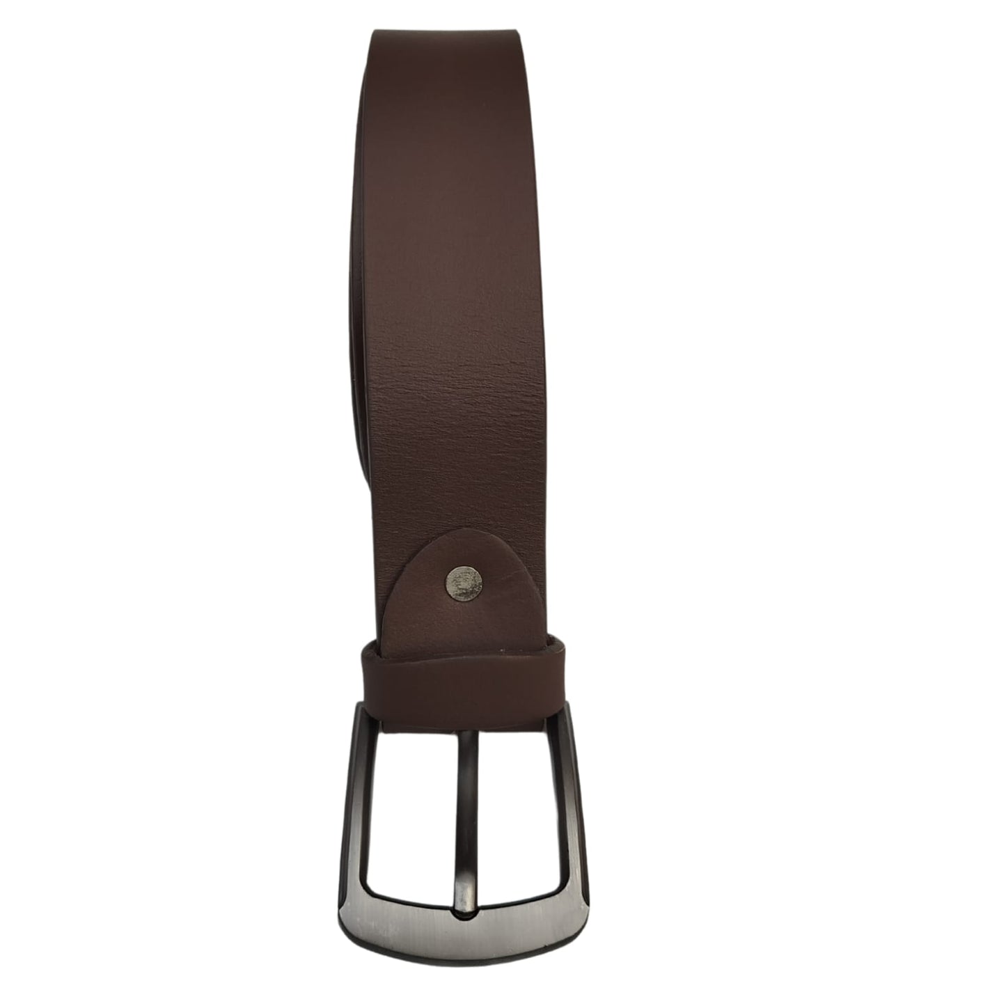 Men Buffalo plain leather belt | Waist Belt for boys & Mens (Dark Brown)