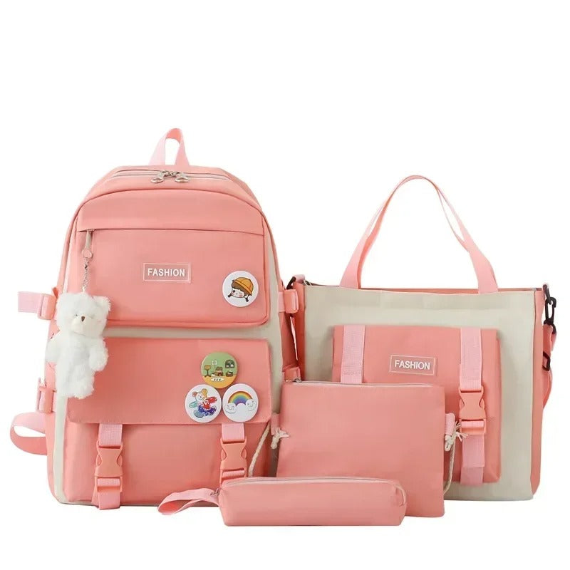 4-Piece School Bag Set: Stylish & Practical new arrival 2024 - Black