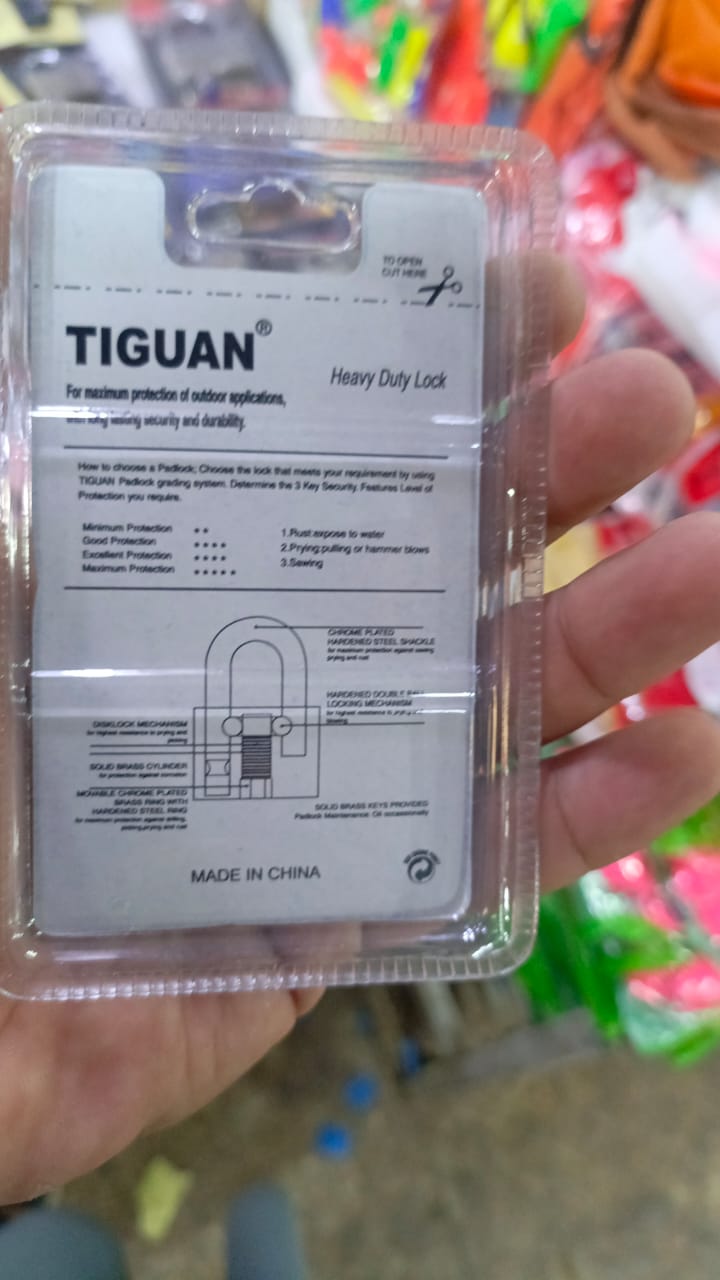 Tiguan Lock High Security , Security Lock, Key Lock, With 3 Keys - 30mm