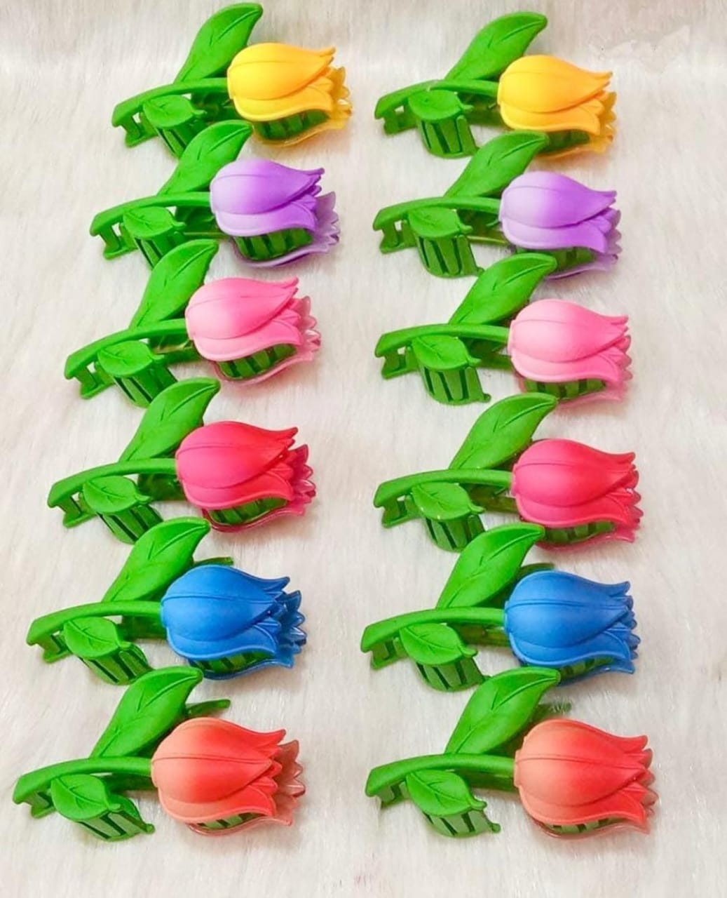 Pack Off 01 Flower Girl Hair Clip | Hair Clip For Women | Best Quality Hair Clip | Catcher For Women & Girls ( Standard Large Size) - Red