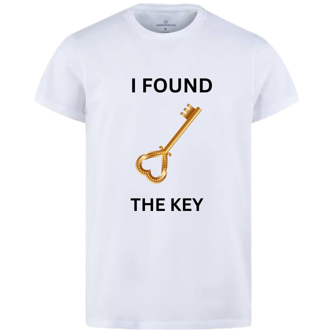 Combo Of My Heart & The Key Style White T-Shirt with Cute Design - Heart & key Design T-Shirts – Best Quality T-Shirts For Girls | T-Shirt For Women - T-Shirt For Men - Small