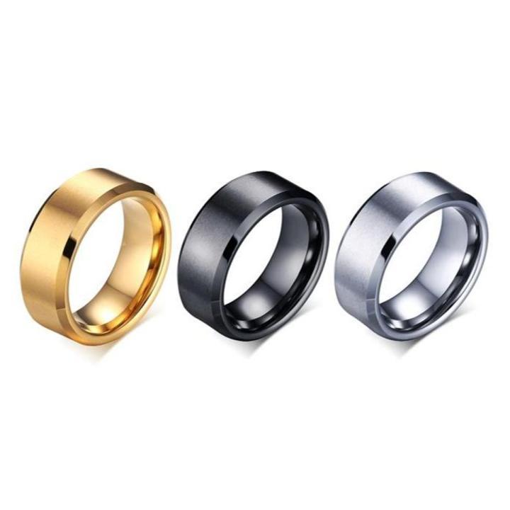 Pack Of 3 gold plated & silver plated band rings For Unisex - 17to18