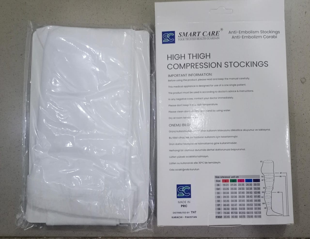 Smart Care High Thigh Compression Stockings – Medical-Grade Support for Blood Circulation, Varicose Veins & Swelling Relief - MEDIUM