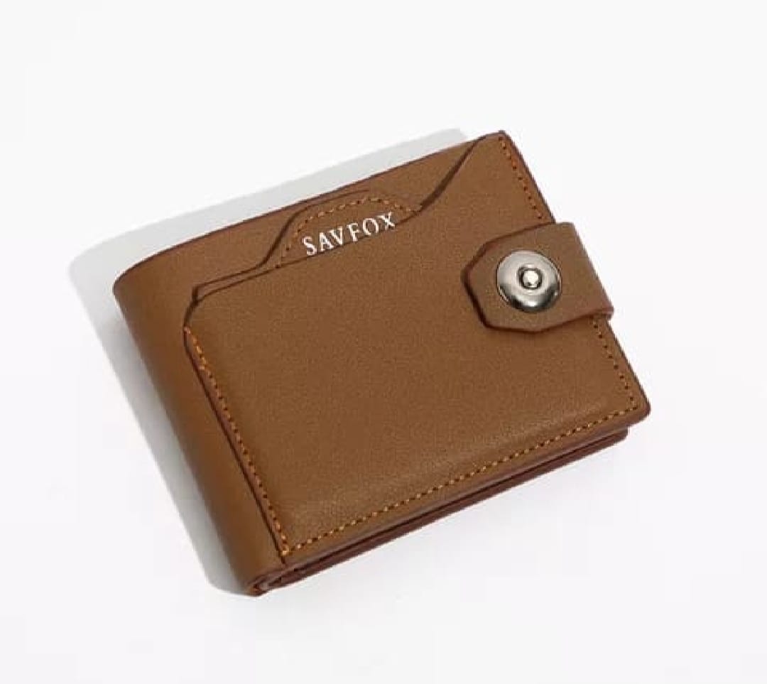 Savfox PU Leather Outlet Pocket Card Holder Wallet for Men – Slim, Stylish & Durable - Stylish Wallets For Men - BLACK