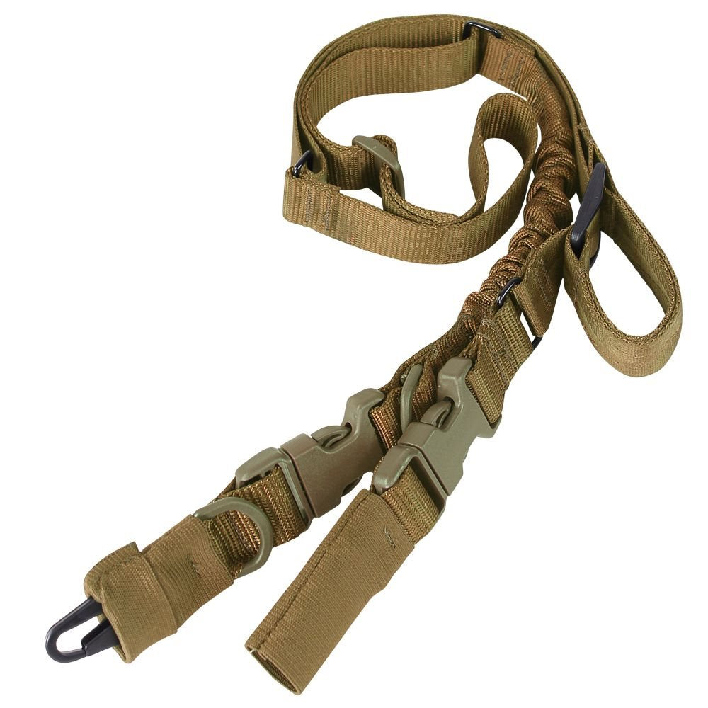 Durable Tactical Rifle Sling for Hunting & Training – Adjustable, Bungee, Quick Detach - BLACK