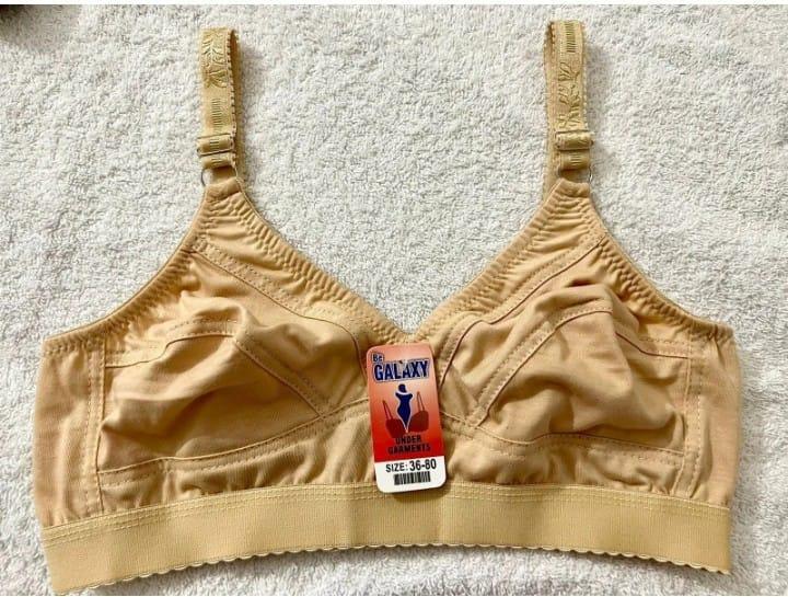 Plain Non-Padded Cotton Bra – Lightweight & Comfortable Everyday Wear | Beige, Sizes 32–42 - 32
