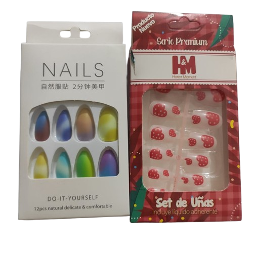 Artificial Press-On Nails Combo Set – Vibrant Colors & Trendy Designs | Reusable & Easy to Apply Nail Art Kit for All Occasions | Artificial Nails - Combo 1