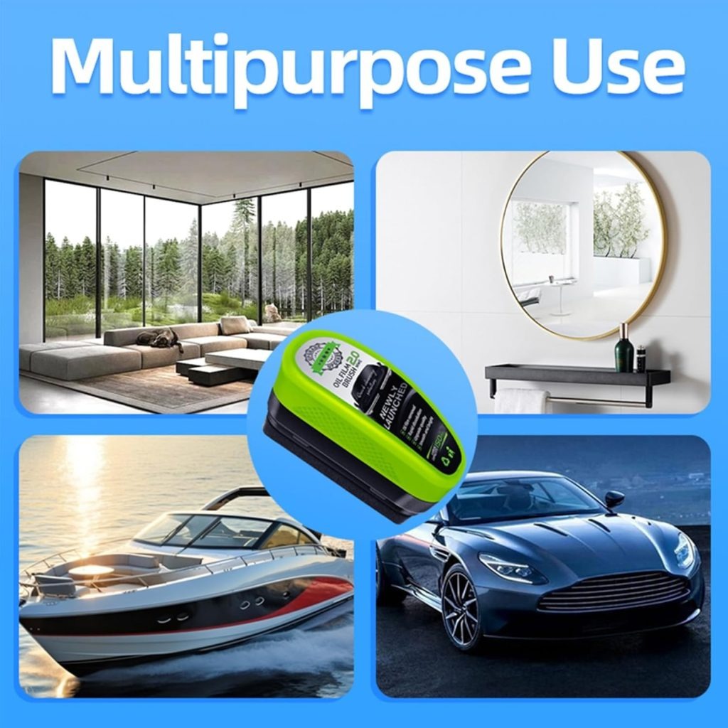 Universal Glass Cleaner,clear Vision Car Glass Oil Film Cleaner Brush For Windshield | Bottle also Included - RED