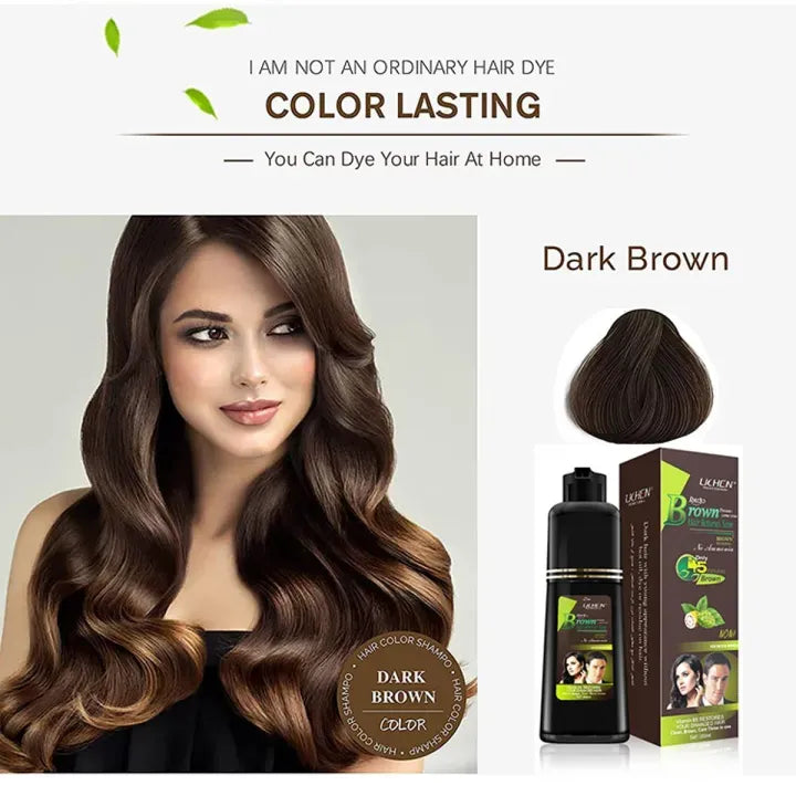 Light Brown Hair Color Shampoo – Quick & Easy Gray Coverage, 200ml Natural-Looking Dye - Light brown