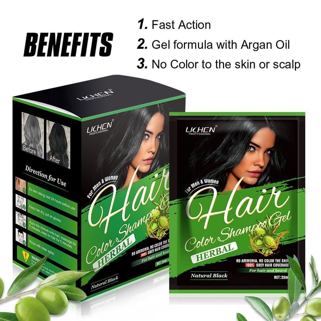 Hair Color Gel – Long-Lasting Natural Hair Dye with Smooth Coverage & Shine 250 ml - Black