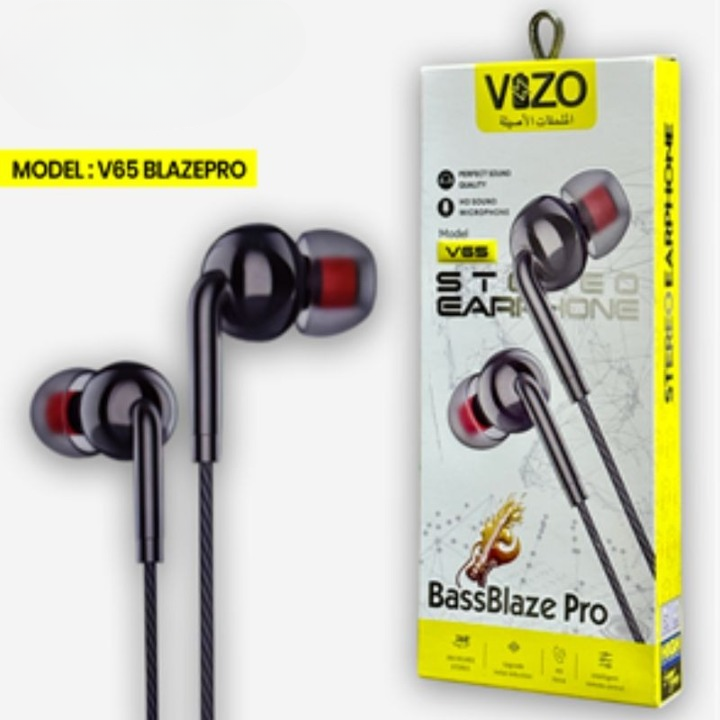 V65 Blaze Pro ā Wired Stereo Earphones | Best Quality Hand Free | Hands-Free For Mobile Phone | Headphone - Earphones
