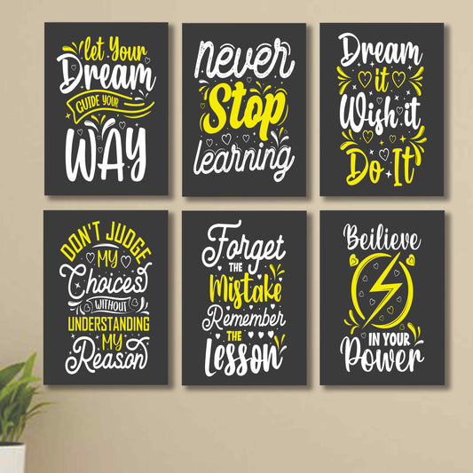 Set of 6 Wall Art Wooden Phototile Frames for Wall Decor