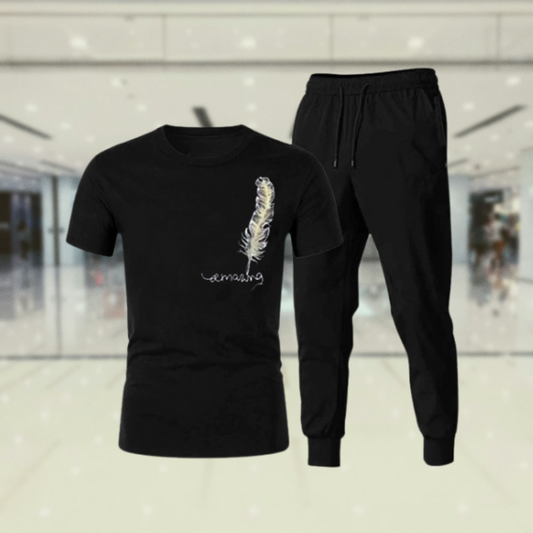 Tracksuit Amazing Trendy Smart black t shirt And Trouser For boys &amp; Men | Fitness Training Muscle Workout Gym track suit for Men - M