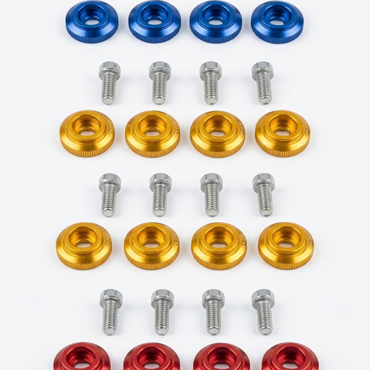 Motorcycle Fancy Chain Cover Bolts with Washer 4 Pcs Set – Red