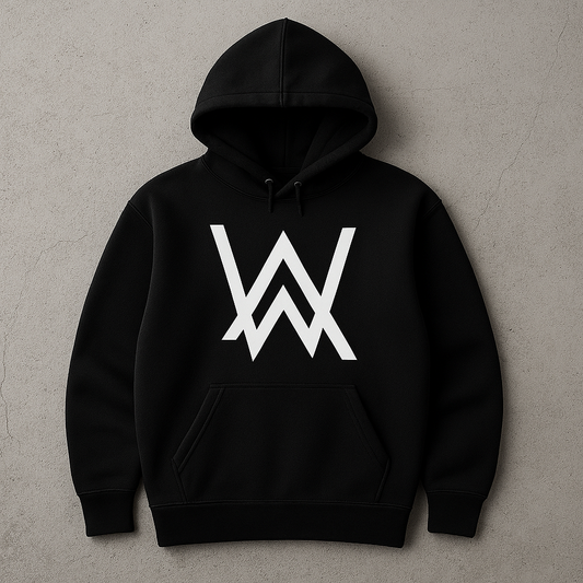 New Summer Collection Full Black Hoodie with WA Print for Men and Boys – Comfortable, Fashionable &amp; Casual Wear - Medium