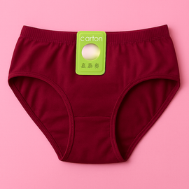 Jersey Plain Panty for Women – Soft, Lightweight & Comfortable Everyday Underwear, Breathable Jersey Fabric in Maroon - Small