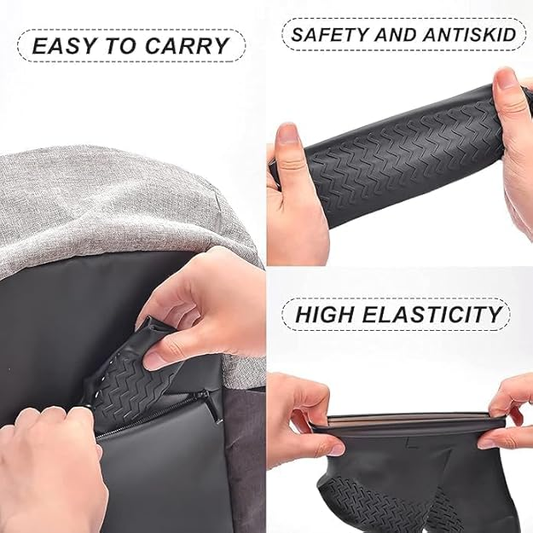 (pair) Waterproof Shoe Covers - Reusable Silicone Shoes Covers for Rain (random color) - L