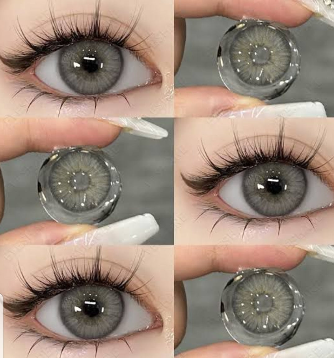 3-Tone Lens with Container Solution &amp; Travel Kit – Complete Contact Lens Care Set - Grey