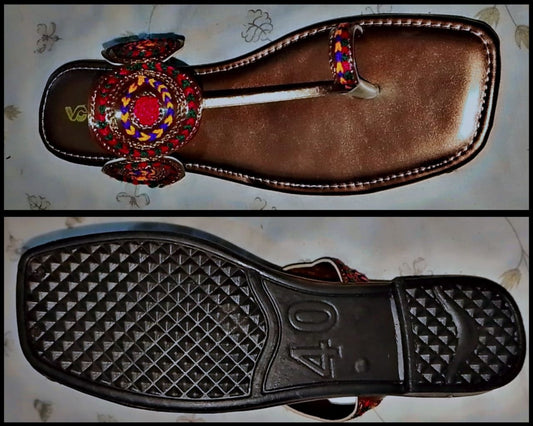 Kolhapuri Slipper Design No. 25-80 – Elegant Brown Handcrafted Footwear (With Box ) - 7