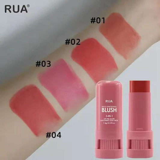 High-Pigment Matte Blush Stick – Long-Lasting, Water-Resistant &amp; Blendable Contour Balm - Random Shades - Pack Of 02