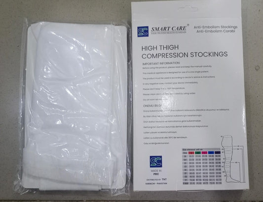 Smart Care High Thigh Compression Stockings – Medical-Grade Support for Blood Circulation, Varicose Veins &amp; Swelling Relief - MEDIUM