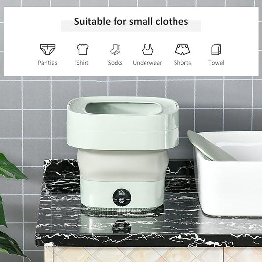 Foldable Mini Washing Machine – Portable Collapsible Washer for Travel, Dorm, Baby Clothes | Random Color |