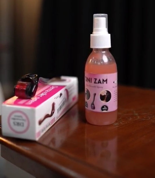 ONIZAM Hair Growth Kit(1 × 100ML OniZam Hair Growth Spray
• 1 × 0.5mm Titanium Derma Roller)