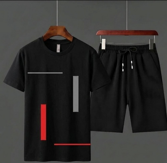 HY Boutique Men's Summer shirt & Shorts Tracksuit Set – Lightweight & Comfortable Casual Wear (Size Medium)