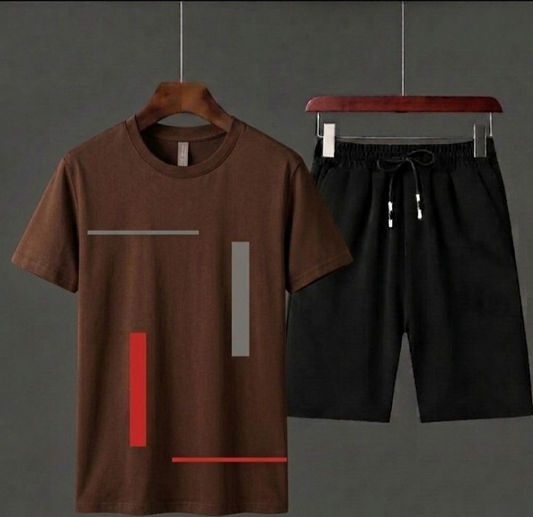 HY Boutique Men's Summer shirt & Shorts Tracksuit Set – Lightweight & Comfortable Casual Wear (Size Medium)