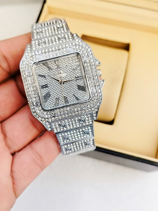 Ladies Stylish Stone Watch – Rose gold