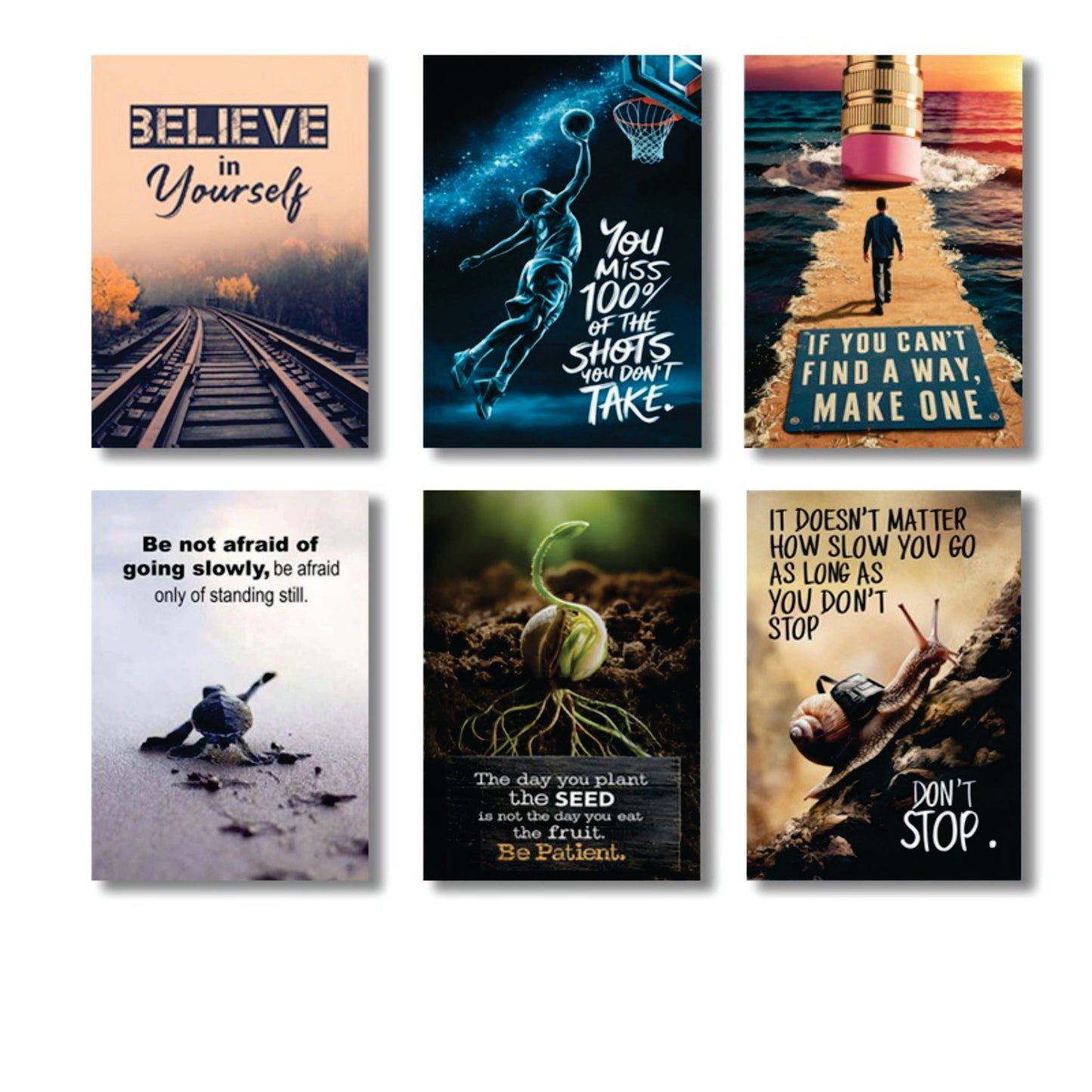 Set of 6 Premium Wall Art Photo Tiles – Modern Home Decor Sets 8x11