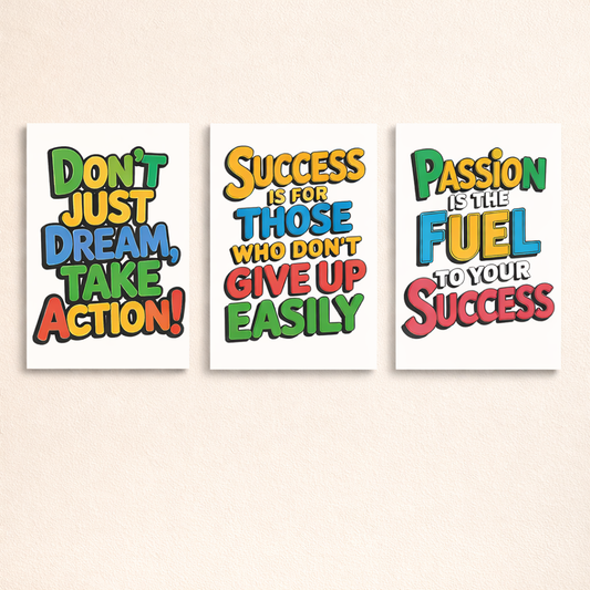 Set of 3 Premium Wall Art Photo Tiles – Modern Home Decor Sets 8x11
