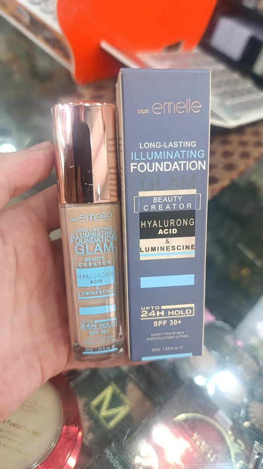 Emelie Cosmetics Infallible 24H Fresh Wear Foundation – Natural Matte Finish, Long-Lasting, Waterproof, Sweat &amp; Heat Proof with SPF 25 - Natural light